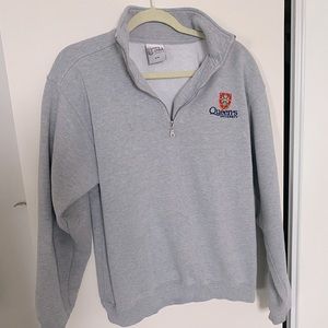 Queen’s University quarter 1/4 zip sweater grey